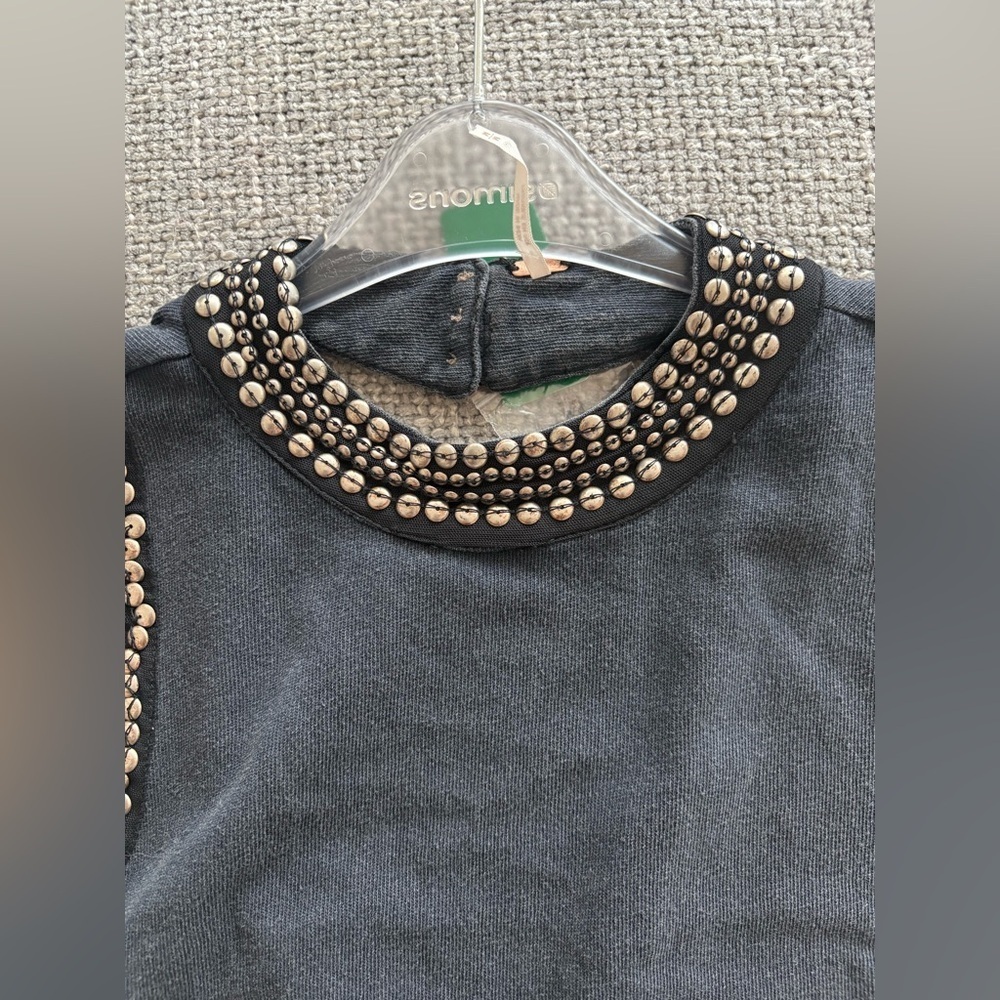 Free People Studded Muscle Tank – Washed Black – Size Medium - Picture 14 of 16